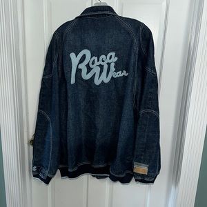 Vintage RocaWear men's denim jean jacket snap closure  size large Y2K